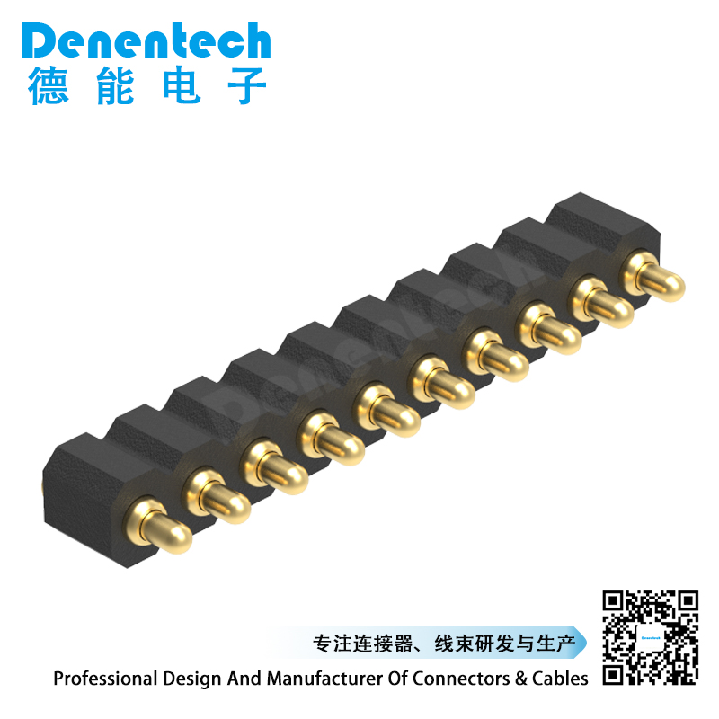 Denentech 2.0MM pitch  pogo pin H2.5MM single row male straight SMT connector 